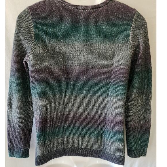 CJ Banks VTG  Multi Color Ombre Striped Sweater  Pearlized Buttons Womens  Small - Picture 2 of 10